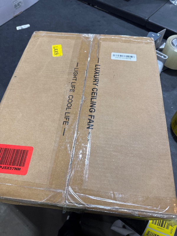 Photo 2 of 42 Inch Ceiling Fans with Lights and Remote, Black Ceiling Fan with 5 Blades, 6 Speed Reversible DC Motor, 3CCT Dimmable LED, Modern Design for Bedroom, Living room & Covered Outdoor,Includes Downrod