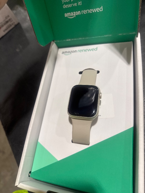 Photo 1 of *LOCKED** Apple Watch Series 9 [GPS, 45mm] - Starlight Aluminum Case with Starlight Sport Band, M/L (Renewed Premium)