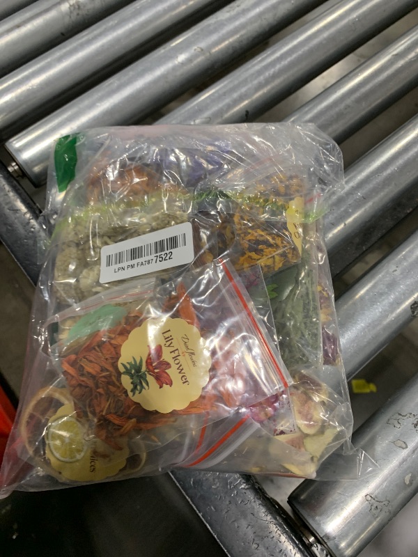 Photo 1 of [Latest] 21 Pack Dried Flowers for Candle Making, 100% Natural Dried Herbs Kit for Soap Making, Bath, Resin Jewelry Making, Bulk Dried Flowers Include Lavender, Rose Petals, Rosebuds, Leaves, Lemon.