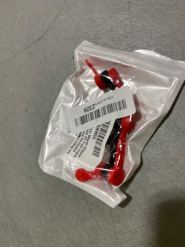 Photo 1 of 2 Sets Air Fryer Magnet Silicone Buckle, Reusable Air Fryer Liners Holder for Securing Parchment Paper in Place Prevent Lifting and Burning (Black, Red)