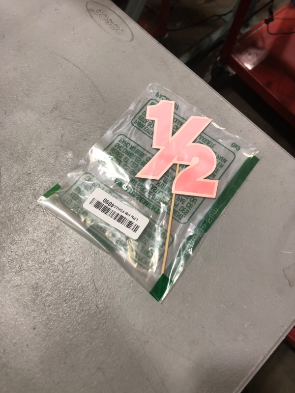 Photo 1 of 1/2 Birthday Cake Topper - Half Way to One Cake Decoration, 6 Month Party Supplies, Baby Shower Decor, Unisex Design for Baby Boy or Girl (Pink)