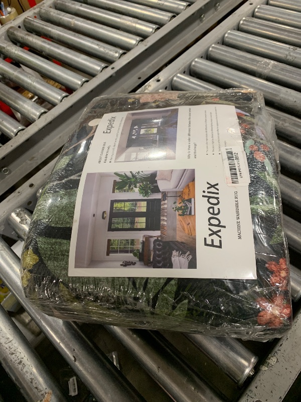 Photo 1 of 8x10 Area Rugs Living Room Rug: Vintage Washable Rug Floral Soft Carpet Indoor Floor Non-Slip Boho Stain Resistant Large Carpets for Bedroom Kids Nursery Dining Room Farmhouse Home Office Black