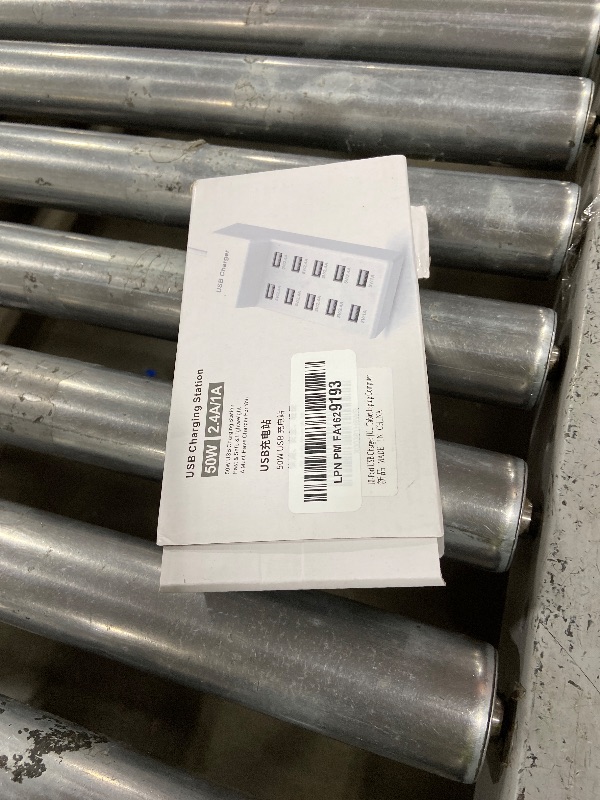 Photo 1 of 10-Port USB Charger Station, Smart Multiple Charging Block/USB Power Strip for Multiple Devices,Mobile Phones and iPads,Smart Watches Tablets (White)