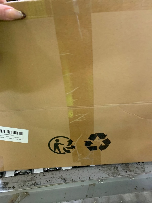 Photo 1 of ALIMORDEN Collapsible Wagon Cart with Wheels,Foldable Large Capacity Outdoor Garden Tool Cart, Black