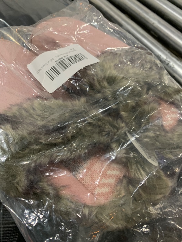 Photo 1 of ofoot Women's Micro Suede Moccasins Memory Foam Support Insole Faux Fur Fleece Lined Furry Home Slippers Indoor Outdoor Anti-Skid Hard Sole Outdoor Anti-Skid Hard Sole pink (6.5-7.5)