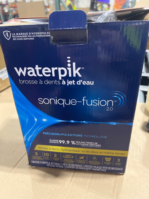 Photo 1 of Waterpik Sonic-Fusion 2.0 Professional Flossing Electric Toothbrush with Water Flosser Combo In One, Black SF-04, Packaging May Vary