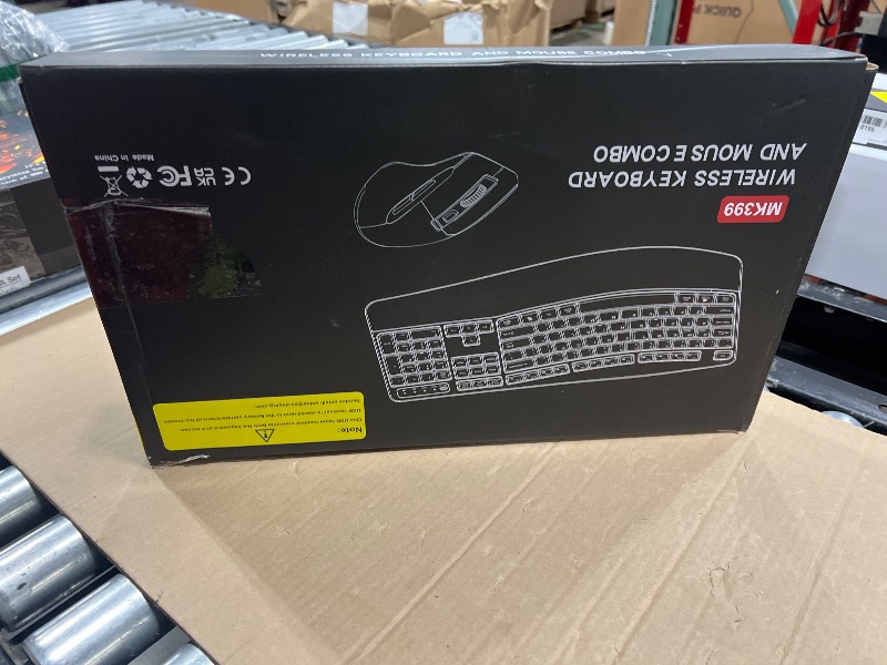 Photo 1 of Wireless Keyboard and Mouse Combo, 2.4G Full Size Wave Keys Ergonomic Keyboard with Wrist Rest and 3-Level DPI Adjustable Wireless Ergonomic Mouse for Windows, Mac OS Desktop/Laptop/PC(Black)