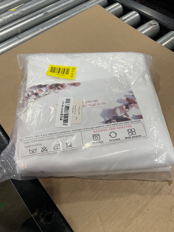 Photo 1 of 10x10ft Wrinkle Free White Backdrop Curtain for Parties Soft Fabric Drapes Wedding White Curtain Backdrop for Birthday Party Decorations Background for Photography 5x10ft, 2 Panels