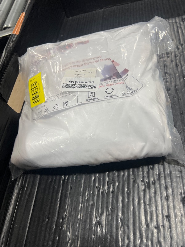 Photo 1 of 10x10ft Wrinkle Free White Backdrop Curtain for Parties Soft Fabric Drapes Wedding White Curtain Backdrop for Birthday Party Decorations Background for Photography 5x10ft, 2 Panels