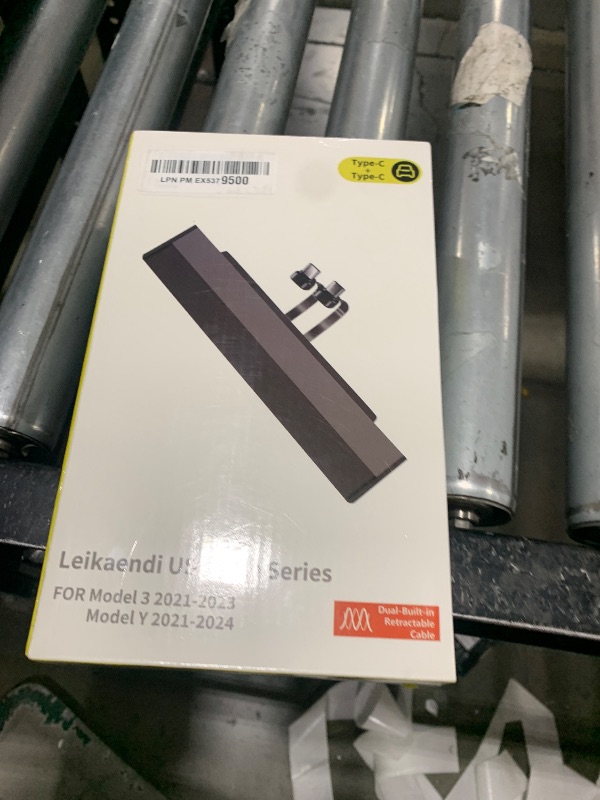 Photo 1 of Leikaendi Car USB Hub Charger for Tesla Center Console with Fast Charging Retractable Cables Phone Charger Docking Station Accessories(2 Type-C(Model Y 2021-2024 & Model 3 2021-2023))