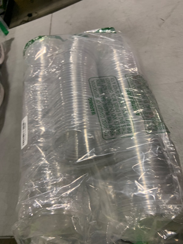 Photo 1 of [100 PACK] 12 oz Clear Plastic Cups With Strawless Sip Lids, Disposable Plastic Cups With Sip Through Lids for Ice Coffee, Smoothie, Slurpee, or Any Cold Drinks