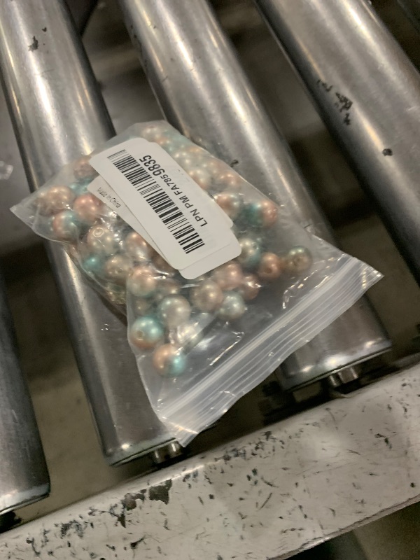 Photo 1 of 100 Pcs Pearl Beads 12mm Craft Beads Gradient Round Spacer Loose Beads for Earring Bracelet Necklace Key Chains Jewelry DIY Craft Making Decoration and Vase Filler(Light Brown Blue)