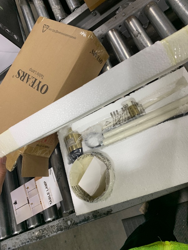 Photo 1 of OYEARS Modern Industrial Desk Lamp for Reading LED 22.2“ Metal Table Lamp Light for Office Bedroom Study Room Living Room Nightstand Bedside Lamps Gold and Matte Cream Accent (Cream, Bulb Included)