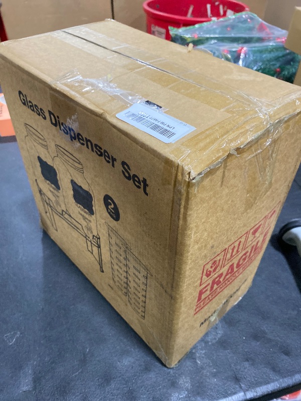 Photo 1 of 1 Gallon Glass Drink Dispensers For Parties?Lemonade Beverage Dispenser With Stand And Spigot For BBQ, Picnic, Party,Laundry Detergent Dispenser