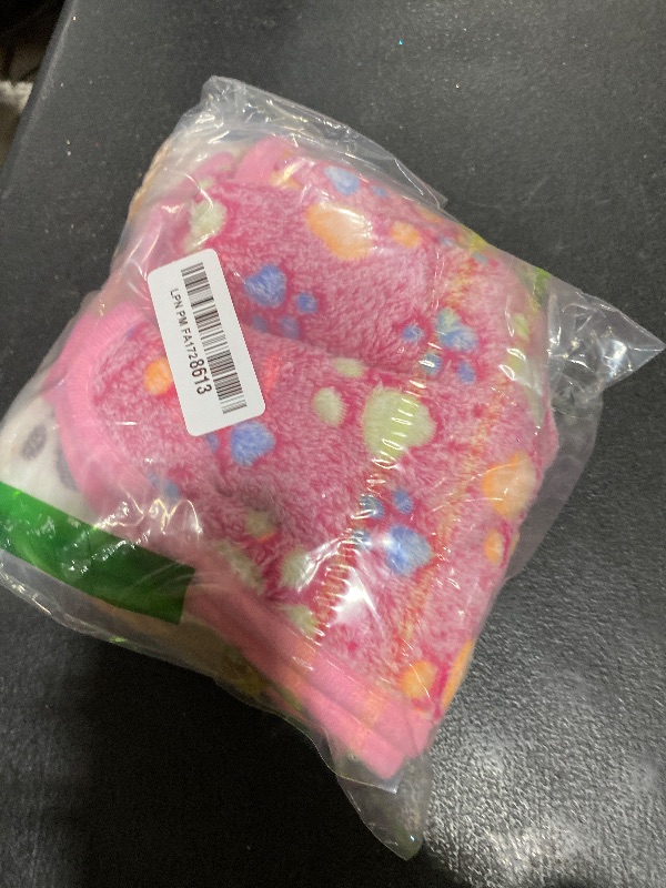 Photo 1 of 1 Pack 3 Blankets Super Soft Fluffy Premium Fleece Pet Blanket Flannel Paw Printed Throw for Dog Puppy Cat (Small 23x16'', Brown, Pink, White)