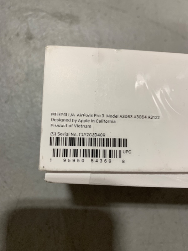 Photo 1 of Apple AirPods Pro 3 Wireless Earbuds, Active Noise Cancellation, Live Translation, Heart Rate Sensing, Hearing Aid Feature, Bluetooth Headphones, Spatial Audio, High-Fidelity Sound, USB-C Charging