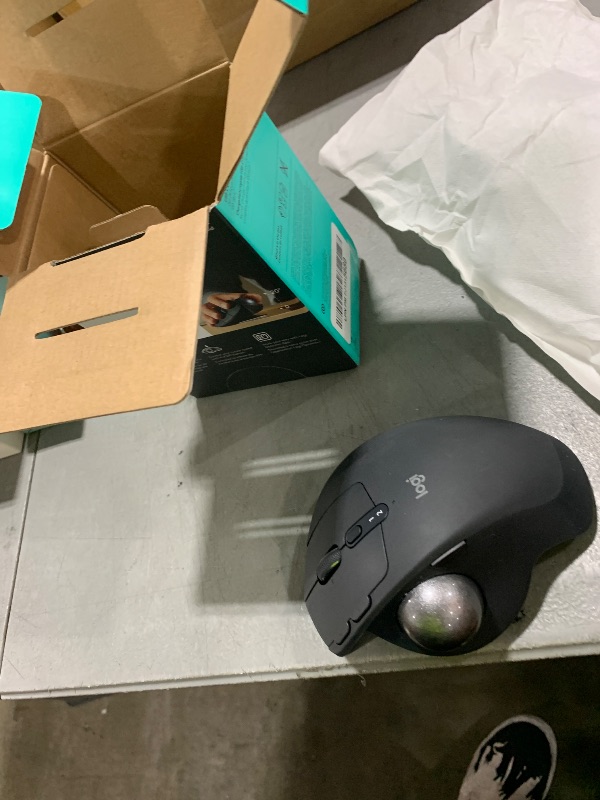 Photo 1 of Logitech MX Ergo S Advanced Wireless Trackball Mouse, USB-C Rechargeable Wireless Ergonomic Mouse with Bluetooth and Encrypted Dongle, 6 Programmable Buttons, for PC/Mac - Graphite