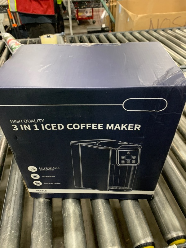 Photo 1 of KIDISLE Hot & Iced Coffee Maker with Bold Setting, Single Serve Coffee Maker for K Cup and Grounds, 6-14 Oz Brew Sizes, 50 Oz Removable Water Tank, One Cup Coffee Machine with Reusable Filter, Black