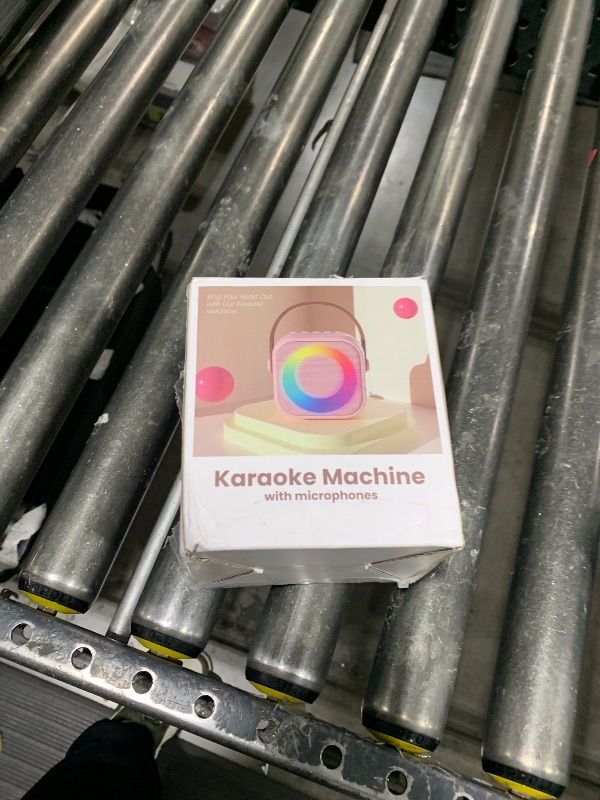 Photo 1 of  Karaoke Machine for Kids Adults, Mini Portable Bluetooth Karaoke Speaker with 2 Wireless Microphone and Lights, Christmas Birthday Gifts for Girls Ages 4, 5, 6, 7, 8, 9, 10, 12+ Family Home Party 
