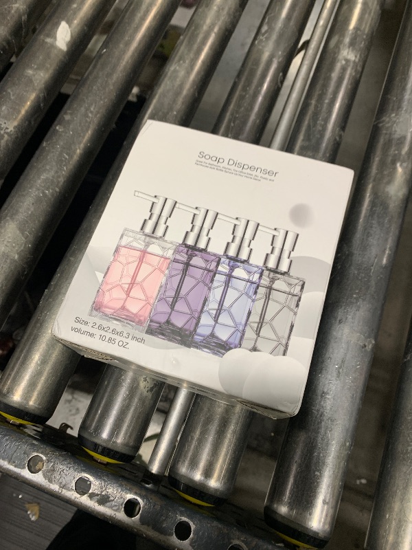 Photo 1 of  Hand Soap Dispenser, Clear Acrylic Plastic Liquid Pump Bottles Refillable Lotion Dispenser for Bathroom Decor Kitchen College Dorm 