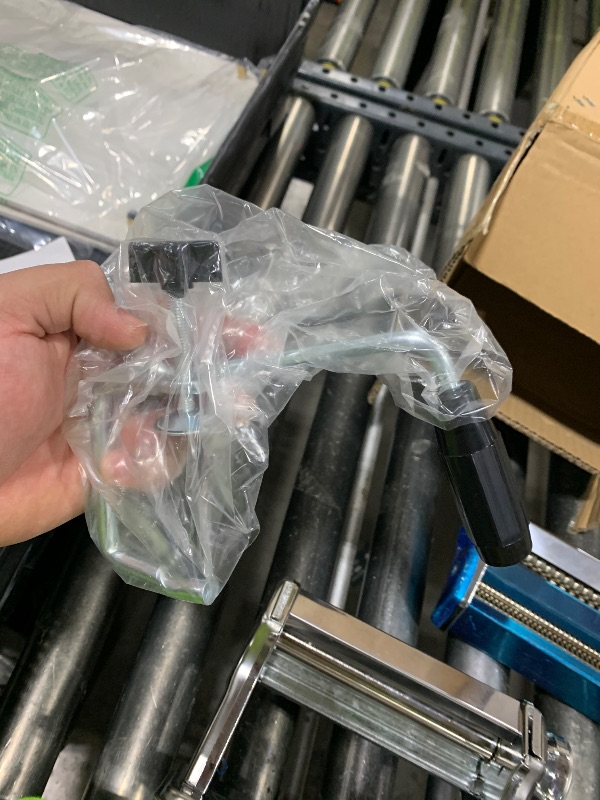 Photo 1 of  Classic Manual Pasta Maker Machine, Chrome Steel with Black Hand Crank. Makes Lasagna, Fettuccine & Tagliolini.