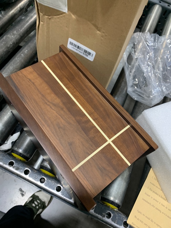 Photo 1 of  AspenStudio Cross Walnut Wooden Urn for Cremation Human Ash Handcrafted Solid Wood Urn Up to 200lbs for Adult 