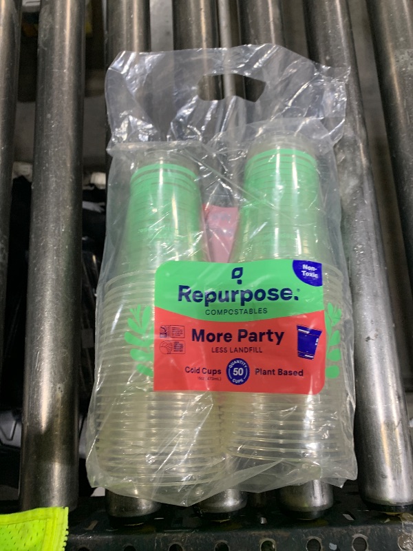 Photo 1 of  Repurpose 100% Compostable Plant-Based Clear Cold Cups, 16oz, 50 Count, BPA Free, No PFAS Added, FDA Non-Toxic, Certified BioBased 