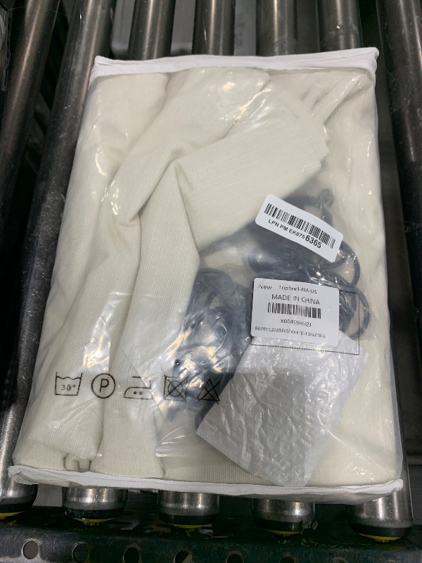 Photo 1 of  Topfinel 132 Inch Curtains Extra Long Living Room for Large Window 11 FT 2 Panels Natural Ivory Birch Linen Texture Thermal Insulated Energy Saving Drapes for Living Room Sliding Door (W52 x L132 x2) 