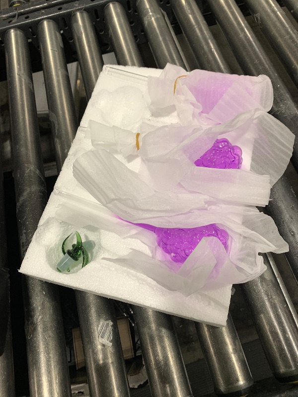 View 3 of Plant Watering Globes, Grape Shape Self Watering Globes, Plant Watering Devices, 3PCS Purple+Green Color Clear Glass Bulbs Self Watering Planter Insert