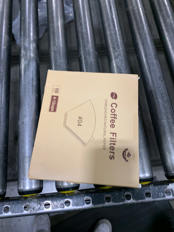 Photo 1 of 100 Count Coffee Filters #4, Premium Cone Coffee Filters 8-12 cup, Unbleached Natural Paper, Disposable Coffee Filters 4 Cone Paper for Pour Over and Drip Coffee Maker