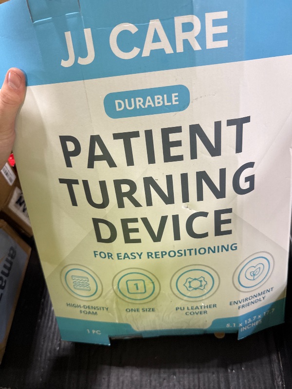 Photo 1 of JJ CARE Patient Turning Device - 1 Pc U Shape Turning Pillow, Waterproof PU Leather Case, Anti-Decubitus Turnover Pillow with Handles and Strap, Bedridden Patient Supplies