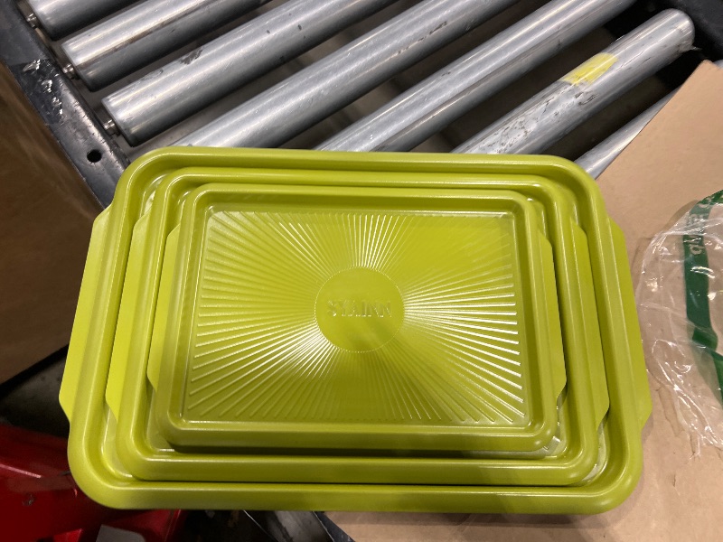Photo 1 of 
YAINN Non-stick Ceramic Baking Sheet Set, 3 Pieces- Aluminum Steel Cookie Sheets for Baking-Includes Half/Quarter/Jelly Roll Pans-Warp Resistant, Toxic, PTFE & PFOA Free-Grenoble Green