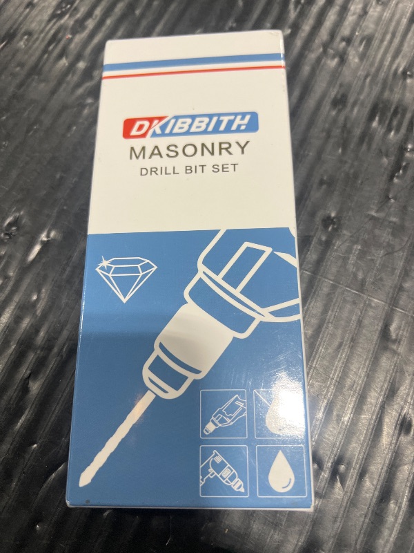 Photo 1 of 10-Piece Masonry Drill Bit Set for Concrete Tile Glass Ceramic Brick,1/8 to 1/2 Inch Drilling Bits with Triangle Handle,Tungsten Steel Alloy Tip.?Black?