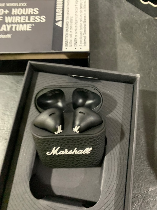 Photo 1 of RIGHT EARBUD NOT WORKING ------------------------------------------------------------------------------Marshall Minor IV True Wireless Earbuds - Black