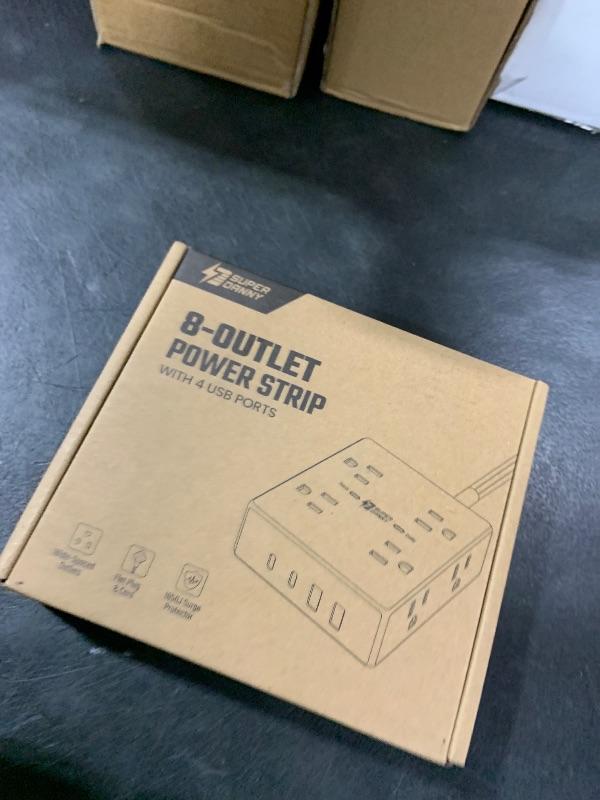 Photo 1 of 10Ft Extension Cord with Multiple Outlets, Flat Plug Surge Protector Power Strip 10 Ft Long Cord, 8 Outlets & 4 USB Ports (2 USB C), Desk Charging Station for Home Office, College Dorm Room Essentials