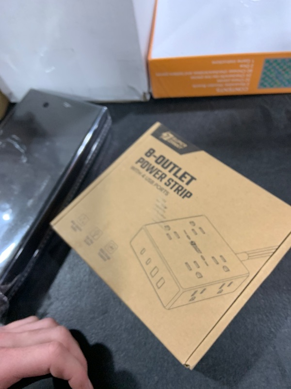 Photo 1 of 10Ft Extension Cord with Multiple Outlets, Flat Plug Surge Protector Power Strip 10 Ft Long Cord, 8 Outlets & 4 USB Ports (2 USB C), Desk Charging Station for Home Office, College Dorm Room Essentials