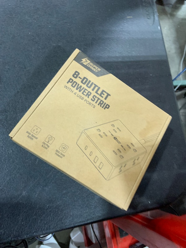 Photo 1 of 10Ft Extension Cord with Multiple Outlets, Flat Plug Surge Protector Power Strip 10 Ft Long Cord, 8 Outlets & 4 USB Ports (2 USB C), Desk Charging Station for Home Office, College Dorm Room Essentials