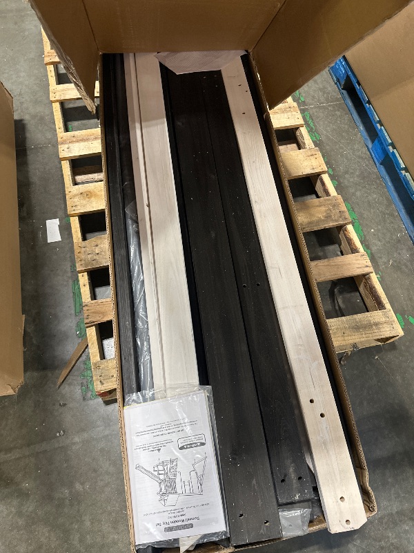 Photo 1 of ****THE SET IS NOT COMPLETE / MISSING PIECES AND IT IS UNKNOWN WHICH PART OF THE SET IS MISSING.*******
Sportspower Roswell Wooden Swing Set: Play Fort, Bench with Table, Sandbox, Trapeze, and 8' Slide - Black, Green and White