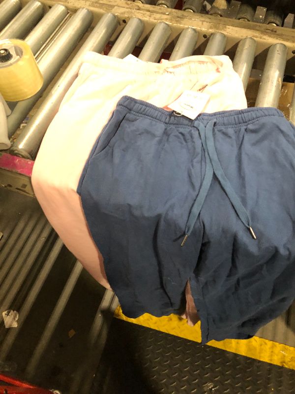Photo 1 of ***ONLY TWO PANTS*****Riyiper 3 Pack Women Wide Leg Sweatpants Drawstring Straight Pants Elastic Waist Joggers Open Bottom Sweatpants with Pockets(Haze Blue, Light Pink, Dark Gray,M)