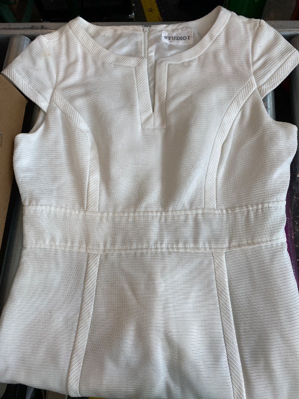 Photo 1 of ***SIMILAR ITEM*** Studio One Women's Ribbed Cap Sleeve Gold Button Lined Dress