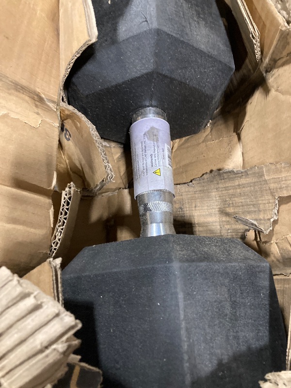 Photo 1 of **only one**CAP Barbell 50 LB Rubber Coated Hex Dumbbell Hand Weight - Pair | Chrome Handle