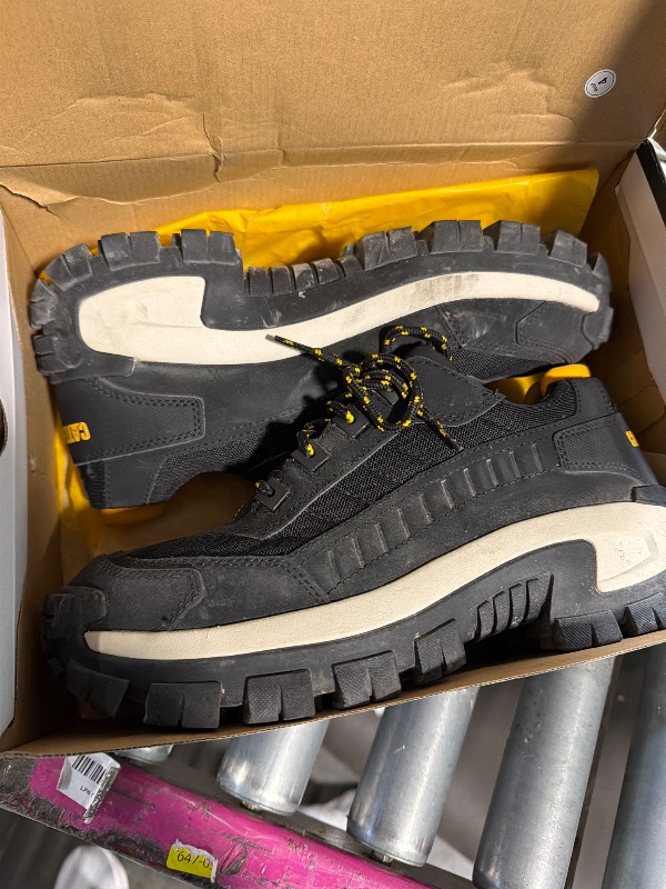 Photo 1 of **VERY USED***** CAT Footwear Men's Invader Steel Toe Work Shoe, Black/Full Moon, 10.5 Wide