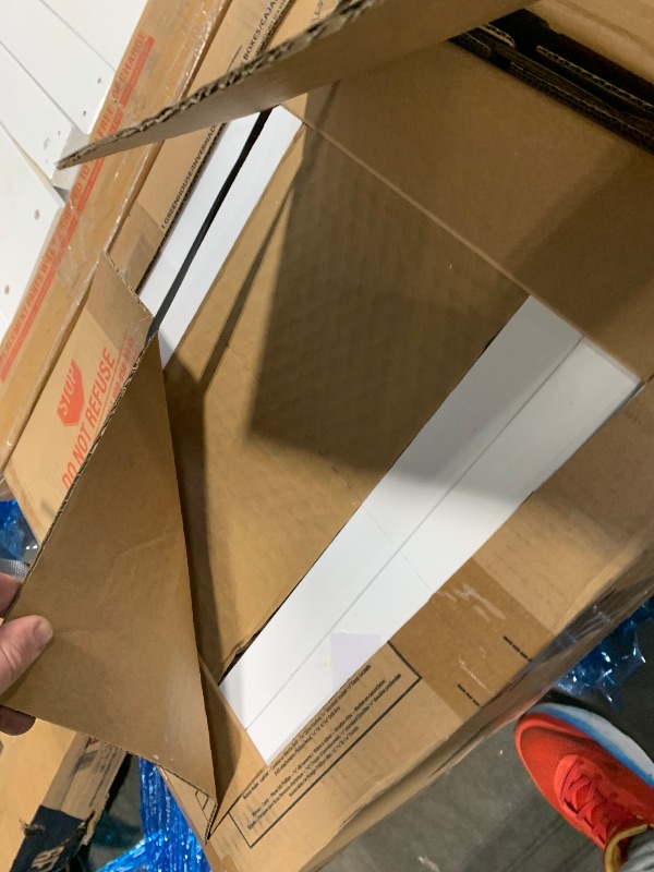 Photo 1 of *** SCRTACHES ON TWO PIECES OF WOOD *** BRING TRUCK ITEM IS A 5 BOX SET ON A PALLET *** Backyard Discovery Willow 9' x 6' White Cedar Wood and Polycarbonate Walk-in Greenhouse Kit with Exhaust Fan, Windows, Hose Hook-Ups, PowerPort, Staging Shelves for Ye