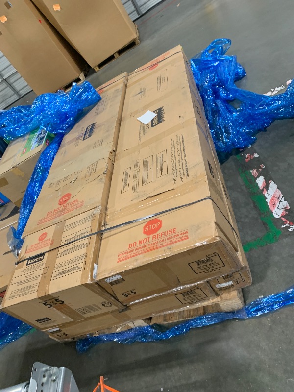 Photo 1 of *** SCRTACHES ON TWO PIECES OF WOOD *** BRING TRUCK ITEM IS A 5 BOX SET ON A PALLET *** Backyard Discovery Willow 9' x 6' White Cedar Wood and Polycarbonate Walk-in Greenhouse Kit with Exhaust Fan, Windows, Hose Hook-Ups, PowerPort, Staging Shelves for Ye