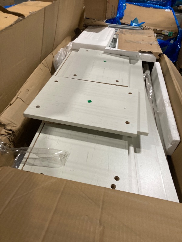 Photo 1 of **ASSEMBLY INSTRUCTIONS INCLUDED** GarveeTech 59'' Fireplace TV Stand, Entertainment Center with 24'' Fireplace, TV Console Cabinet with 2 Cabinet Door, Electric Fireplace Heater with Frame and LED Light Colors, White