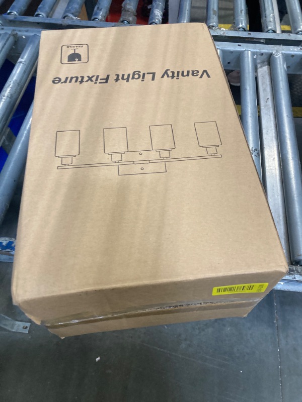 Photo 1 of **MISSING PARTS**
MOKATNG 4-Light Bathroom Light Fixtures, Vanity Light with Milky White Shades, Matte Black Bathroom Light Fixtures Over Mirror, Modern Bathroom Wall Lamp for Mirror Living Room Cabinet Bedroom