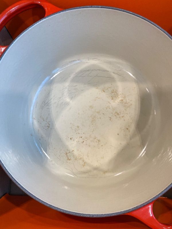 Photo 1 of ***VERY USED*** Le Creuset Enameled Cast Iron Signature Round Dutch Oven, 4.5 qt., Cerise