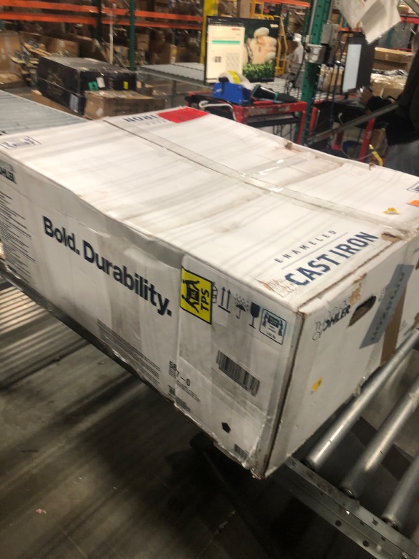 Photo 1 of ** DAMAGE MINOR CHECK PHOTO** KOHLER Whitehaven® 32-3/4" Farmhouse Self-Trimming Undermount Single-Bowl Kitchen Sink Undermount, Kitchen Sinks with Tall Apron, K-5827-0, White