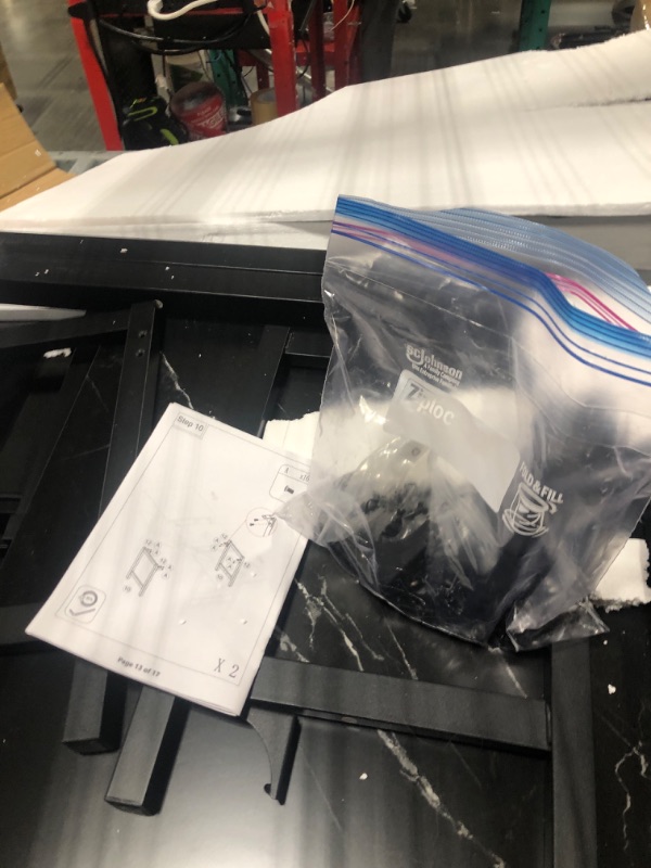 Photo 1 of **VERY USED** VECELO 3-Piece 63" Extendable Kitchen Table with Benches/Chairs, Modern Breakfast Dinette/Dining Room Set for 4/6/2, Small Space Saving Design, Easy Assembly