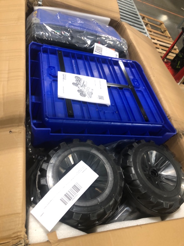 Photo 1 of **SIMILAR**TCARAIWEN 24V Ride On 2 Seater Dump Truck with Remote Control, 6x6 Electric UTV Car with Electric Dump Bed, 2 Speed 4WD Power Ride Cars 6x6 Wheels Music, Storage Trunk, Shovel for Boys Girls, Blue